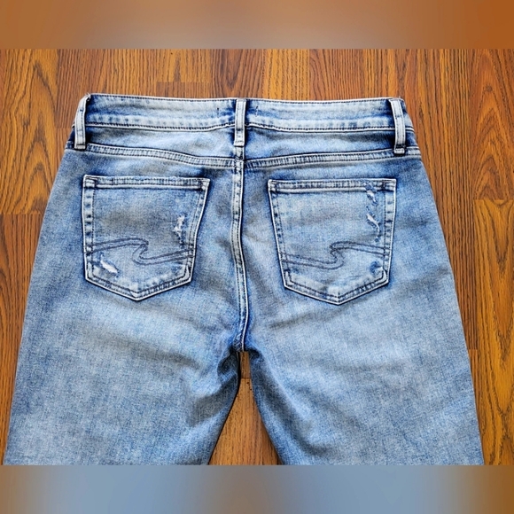 Silver Elyse Slim Light Blue Denim Cut Off Jeans W27/L24 CA00508 - Picture 9 of 11